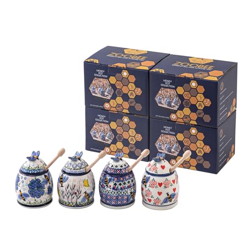 10oz Lavender Allure Ceramic Handpainted Honey Pot (Lavender Allure)