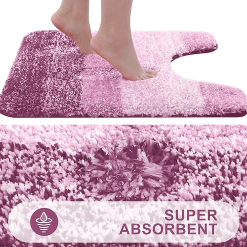 Luxury Toilet Rugs U (24" X 24" Contour Rug / Pinkish-purple)