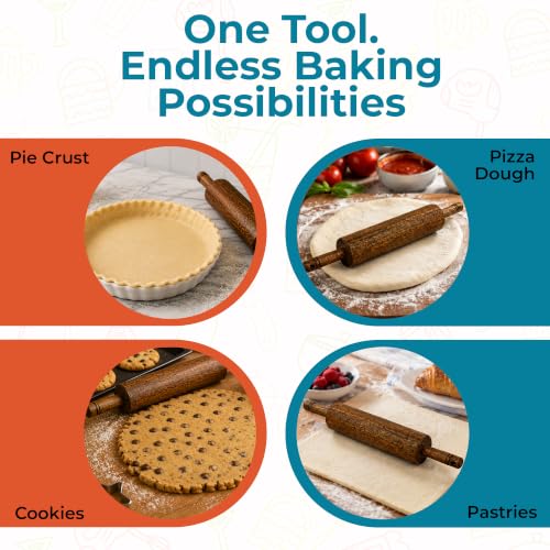 Acacia Wood Dough Rolling Pin (Wood)
