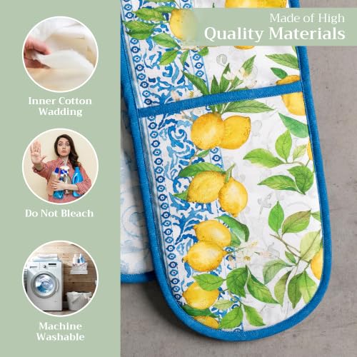 Double Oven Mitts 100% Cotton Double Oven Glove (032 - Cedrat / 7" x 35" (Double Oven Mitt))