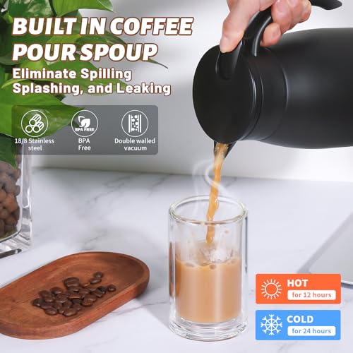 27oz Insulated Coffee Carafe with Handle (Black / 27 Ounces)
