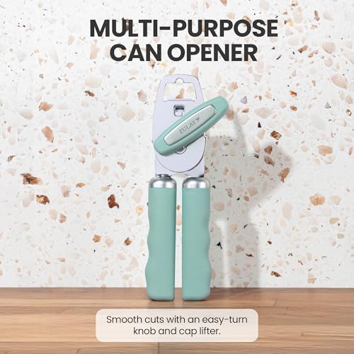 Manual Can Opener Heavy Duty Patented Stainless Steel (Mint / Comfy Grip)
