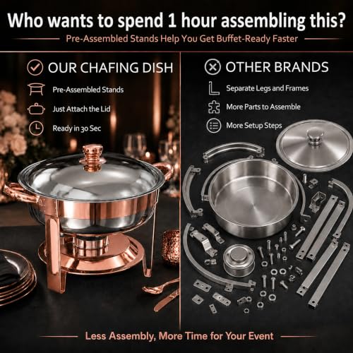 Chafing Dishes for Buffet (Rose Gold)