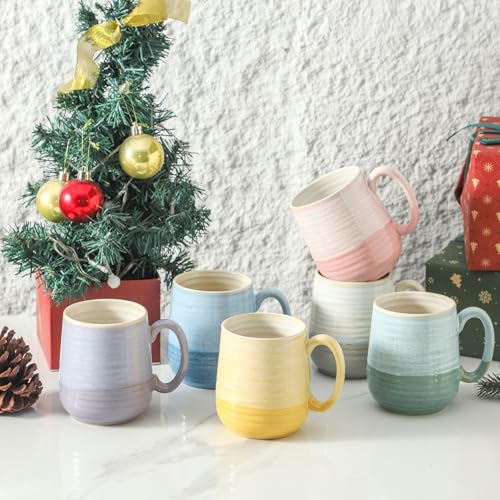 Porcelain Coffee Mugs Set of 6 (Multicolor / Set of 6)