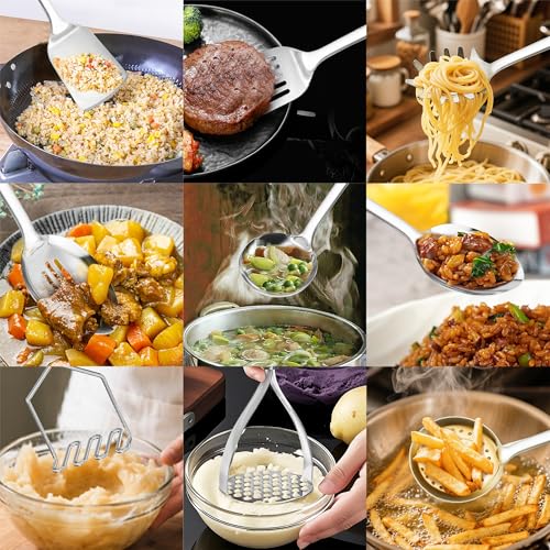 18 0 Stainless Steel Cooking Utensils Set (9PCS-Cooking Utensils Set / Pink)