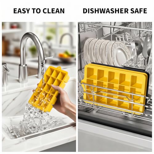 Silicone Ice Cube Tray 2 Pack (Ice Cube Tray 2 Pack / Yellow+Yellow)