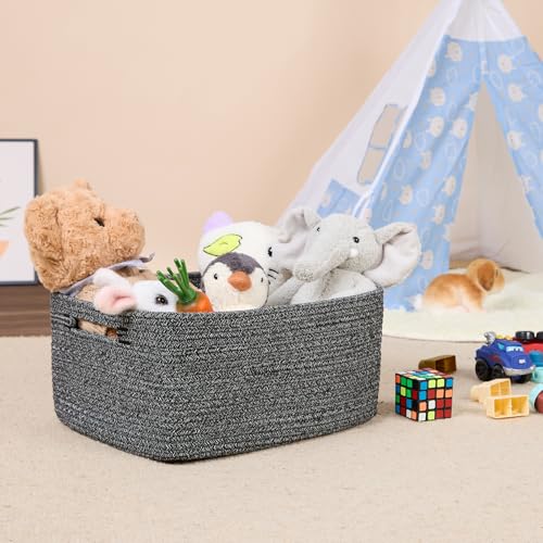 Large Storage Baskets for Shelves (2pcs-L17×W13×H7.5" / Dark Gray)