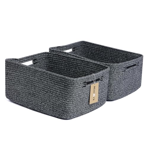 Large Storage Baskets for Shelves (2pcs-L17×W13×H7.5" / Dark Gray)