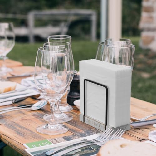 Napkin Holder for Table (Black/Farmhouse White / 5.78 x 2.51 x 5.04 inches)
