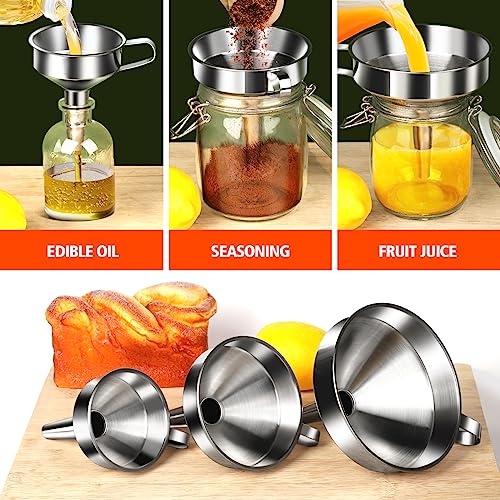 Stainless Steel Funnel (3PCS Large Funnel Set)