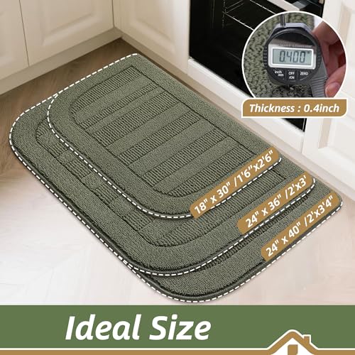 24x36 Inch Kitchen Rugs Non Slip Washable Kitchen Sink Rug (2' x 3' (Semicircular) / Green)
