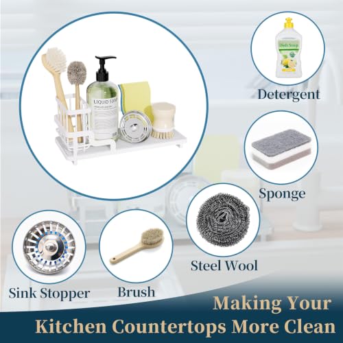 Sponge Holder for Kitchen Sink (White)