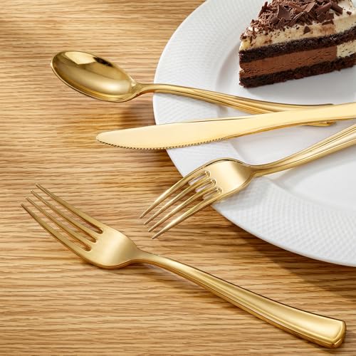 200pcs Gold Plastic Forks (Gold)