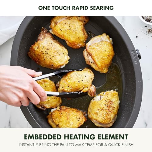 Elite 5.5QT Electric Oval Skillet (5.5 Quarts / Cream White)