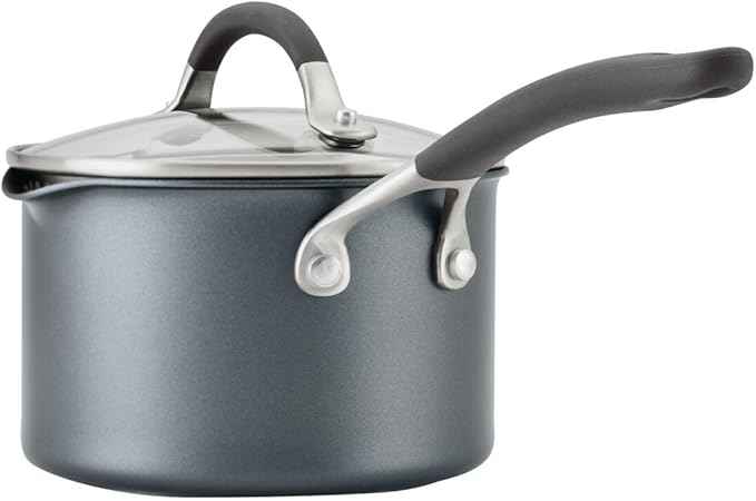 Circulon A1 Series with ScratchDefense Technology Nonstick Induction Straining Sauce Pan with Lid, 2 Quart, Graphite