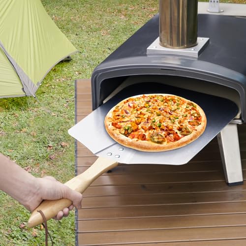 14-Inch x 16-Inch Aluminum Pizza Peel with Wooden Handle