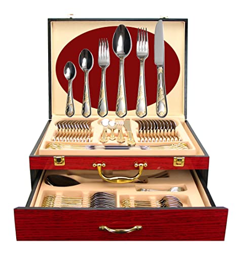 75 Pc Luxury Flatware Set for 12 w (Mimosa)