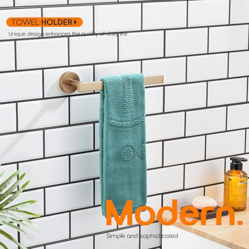 Hand Towel Ring Bathroom Towel Holder Modern Small Bath Towel Bar Wall Mount Champagne Bronze Stainless Steel AN3001CPG (Champagne Bronze)