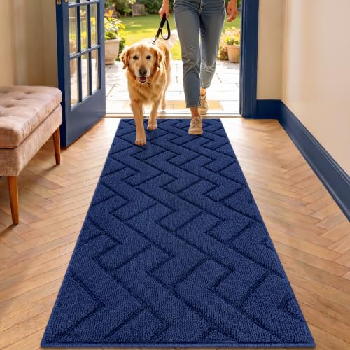 Dirt Trapper Indoor Doormat (Navy Blue / 48" x 20" (Rectangular))