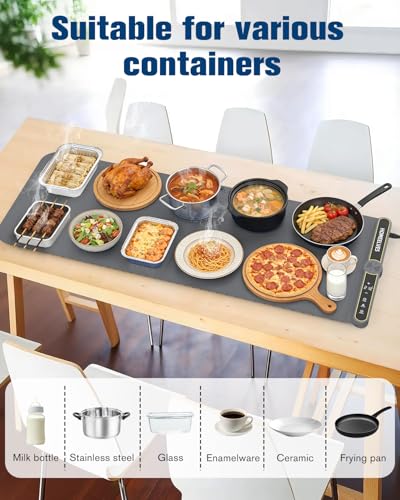 Warming Mat for Food Extra Large (Gray / 39.4x15 Inch)