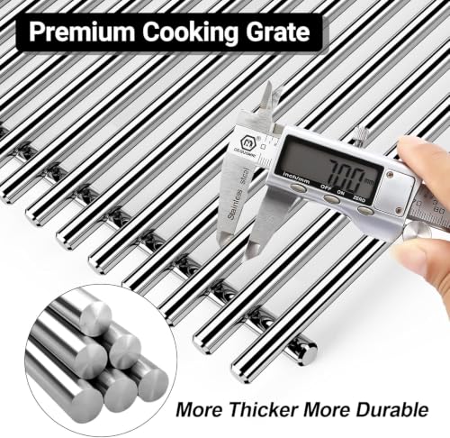 Spirit Grill Grates Stainless Steel 7637 for Weber Spirit E210 Grill Replacement for Weber Spirit 200 & Spirit GS4 II E210 Grill Parts for Weber Spirit Stainless Steel Grates 17.5" E210 E220 S210 S220 (17.5" x 20.51" -7637 Spirit 200 Front)