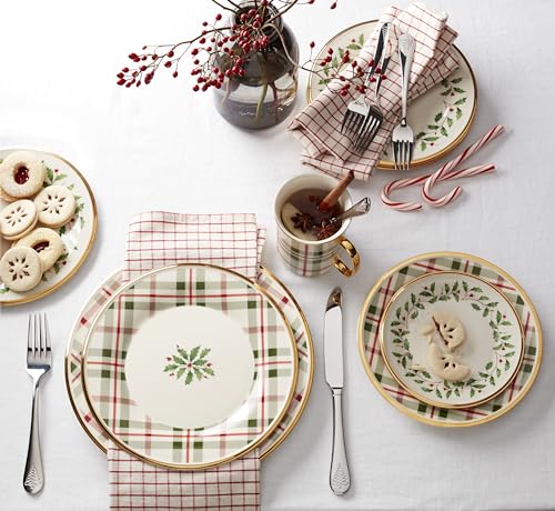 Holiday Plaid Christmas Porcelain Mug Set for 4 (Mugs, Set of 4)