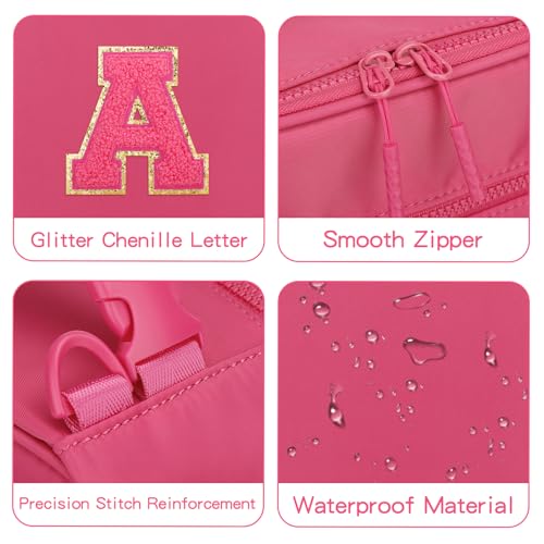 Initial Insulated Lunch Bag for Girls Kids (Rosy Red / A)