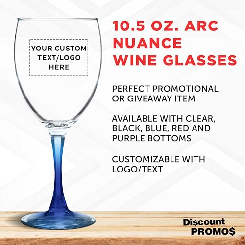 Custom Nuance Wine Glasses by ARC 10.5 oz. Set of 10 (100 Count)