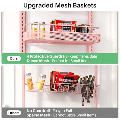 8 Tiers Over the Door Organizer (Pink / 17" W x 6" D x 69" H)