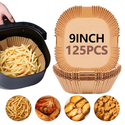 125 Pcs Unbleached Air Fryer Liners 9 Inch