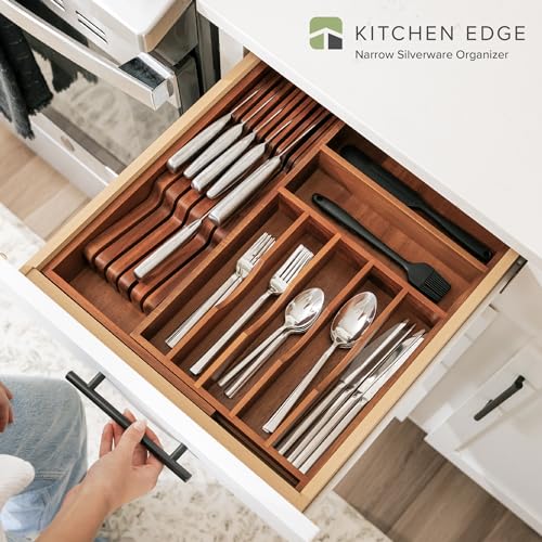 Silverware & Utensil Drawer Organizer (Natural Acacia / From 10.5" to 19" Wide)
