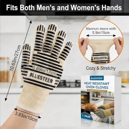 Heat Resistant Oven Gloves with Fingers (9 Ounce)