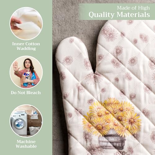 Maison d'Hermine Oven Gloves 100% Cotton Oven Mitt (109 - Bagatelle / 7.5" x 13" (Oven Mitt))
