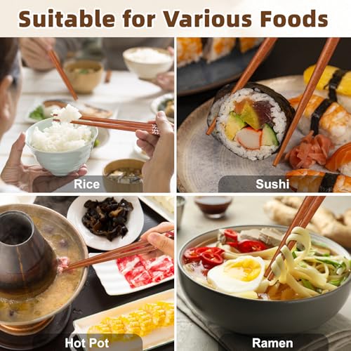 Handmade Japanese Chopsticks Reusable Natural Wooden Chopstick with Box (Natural Wood)