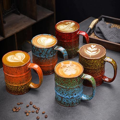 Coffee Mug 20 Oz Coffee Cups Ceramic Tea Cup Large Coffee Mug for Office and Home (Blue and Brown)