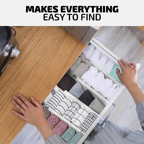 4 Pack Bamboo Drawer Dividers (White / 2.6-Inch High (4-pk))