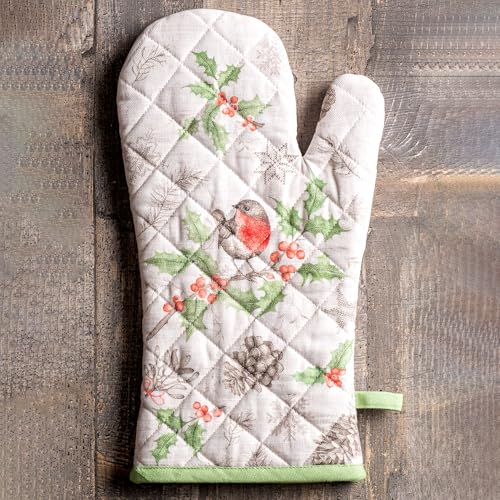 Maison d'Hermine Oven Gloves 100% Cotton Oven Mitt (115 - Christmas Dew / 7.5" x 13" (Oven Mitt))