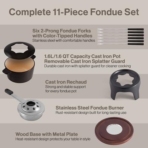 Sierra Cast Iron Fondue Set