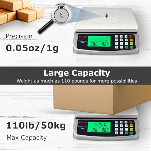 110lb Food Scale (Silver 50kg (Hold Mode))