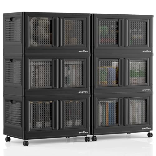 600Qt Stackable Storage Bins with Lids (Black / 150 GAL)
