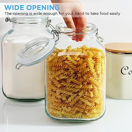 106oz Square Glass Jars with Airtight Lid