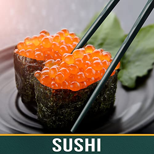 fiberglass Chopsticks Reusable (Green with Silver Head)