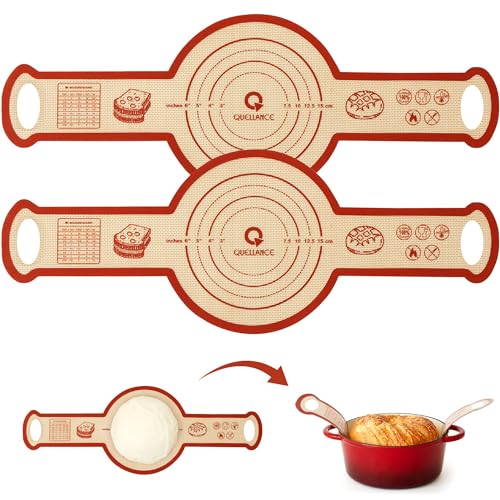 Silicone Sourdough Bread Sling Mat (2Pcs Round Red)