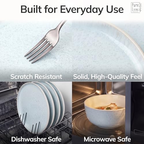 12 Piece Stoneware Dinnerware Set for 4 (Light / Beige Blue / Set for 4 (12pcs))