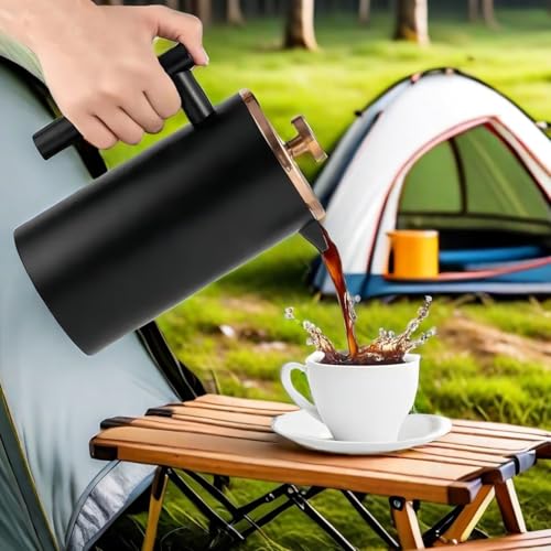Black French Press Stainless Steel 34oz (34 oz / Black)