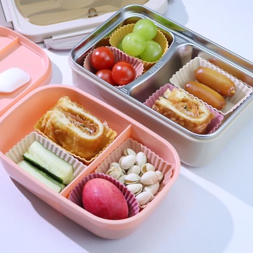 24Pack Silicone Muffin Baking Cups Cupcake Liners Lunch Box Bento Dividers (Orange Series / Regular Size)
