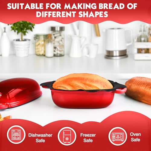 Dutch Oven 2.5QT Bread Pans with Silicone Liner for Bread Baking