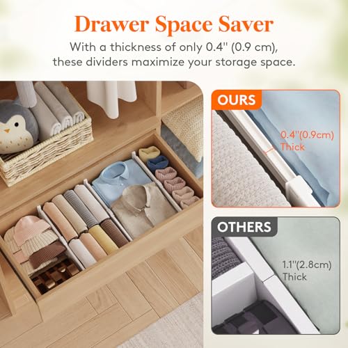 5 Pack 4" High Drawer Dividers (4"H, 10.5-16.5"L)