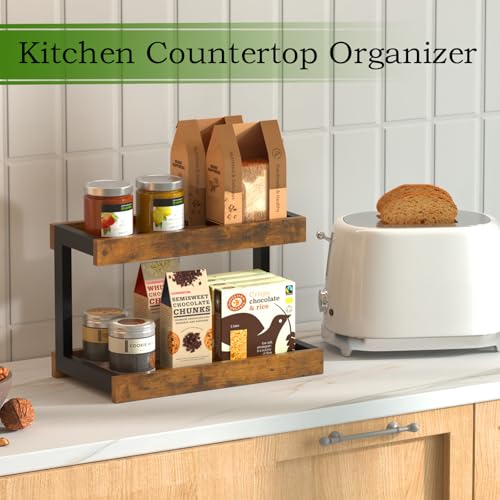 Counter Shelf Organizer (Rustic Brown / Medium)
