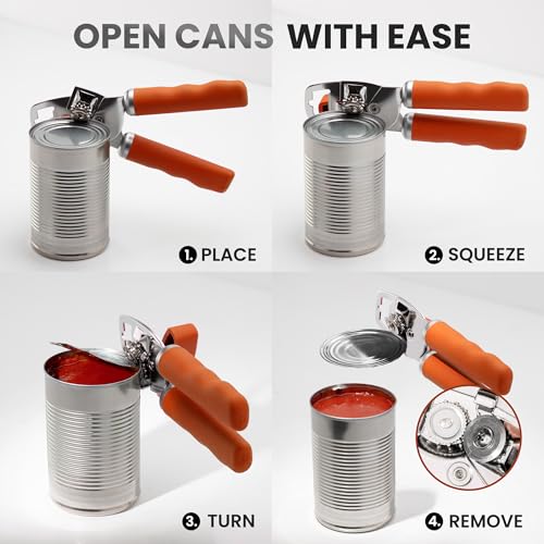Heavy Duty Stainless Steel Can Opener Manual with Bottle Opener